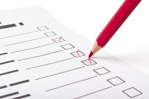 choice of responses to the questionnaire staging pencil checkmark